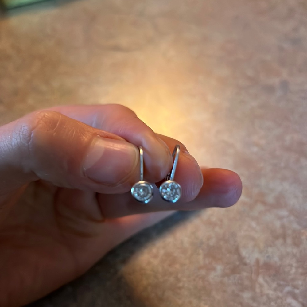 Silver crystal earrings